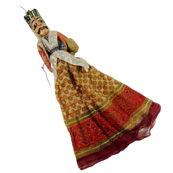 Indian Vintage Rajasthani Kathputli Puppet Folk Art Doll India Male Raja King - Picture 2 of 15